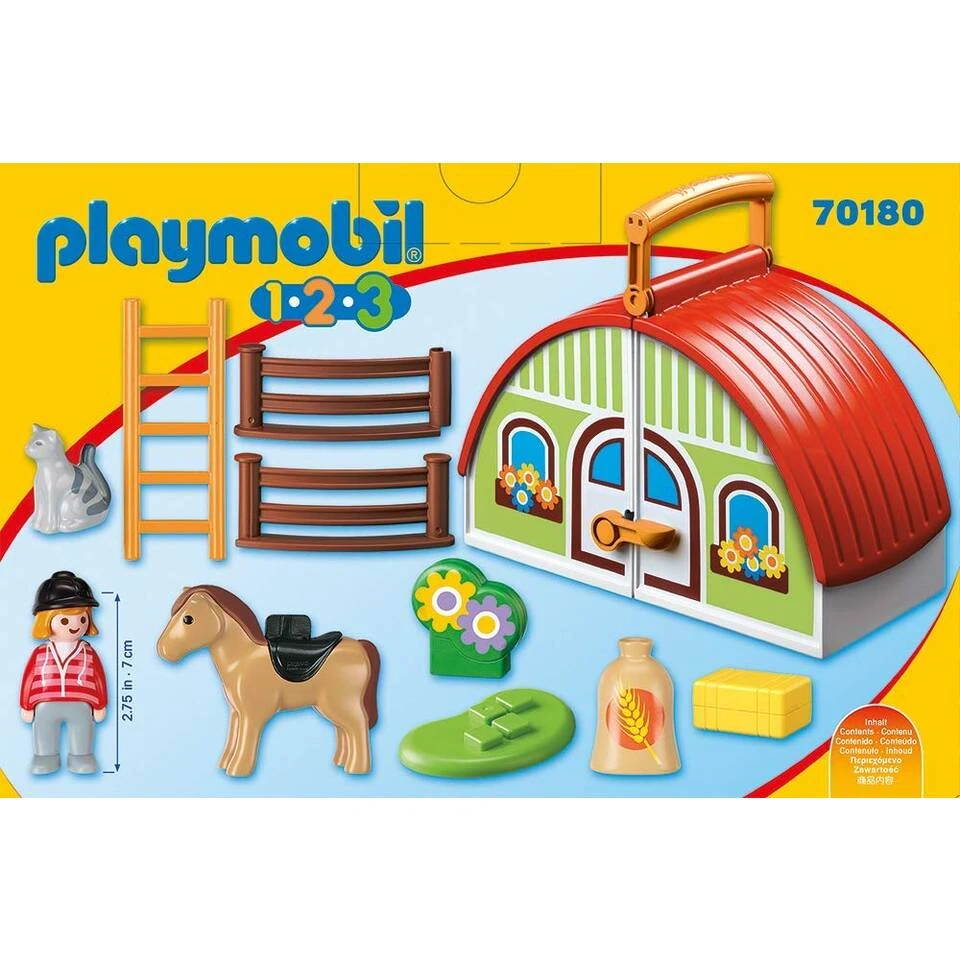 PLAYMOBIL 1.2.3 Mijn Meeneem Manege 70180 4 PLAYMOBIL 1.2.3 Mijn Meeneem Manege 70180 - Afbeelding 4