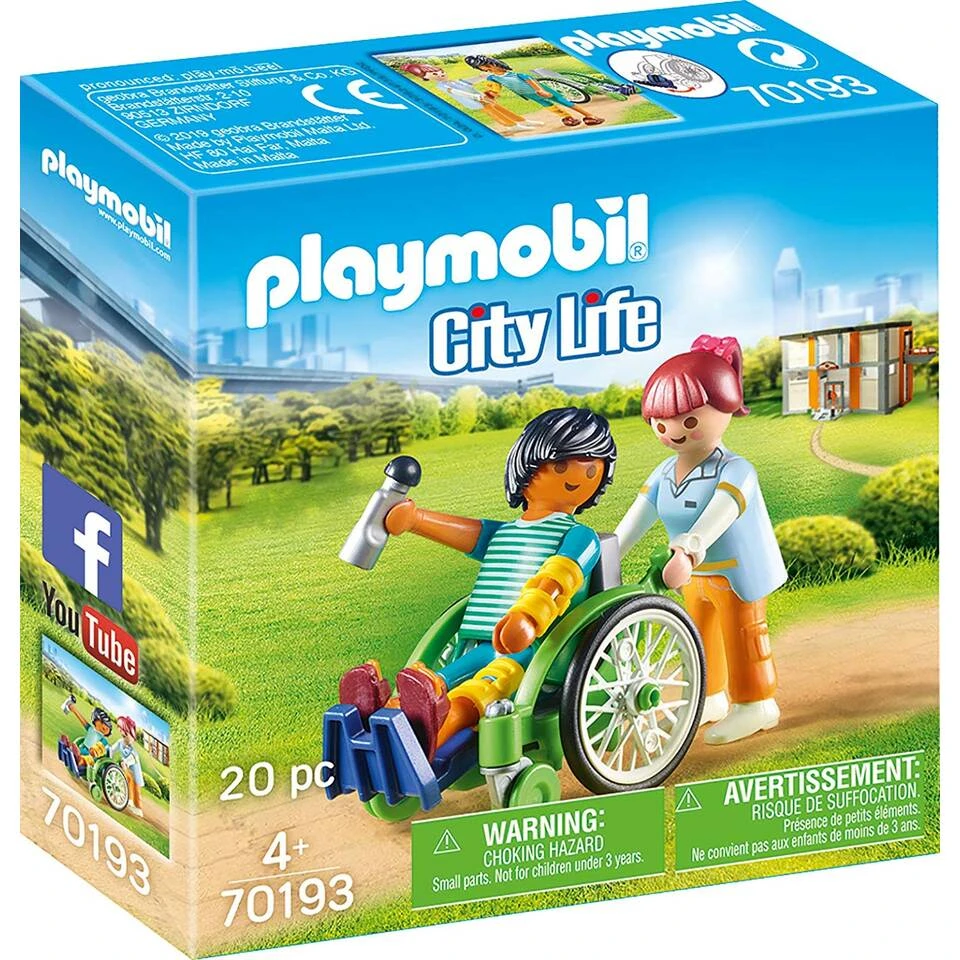 PLAYMOBIL City Life Patiënt In Rolstoel 70193 1 PLAYMOBIL City Life Patiënt In Rolstoel 70193