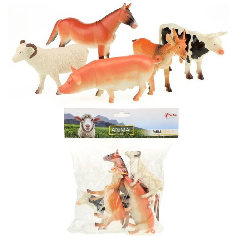 No Brand Animal World Boerderijdieren In Zak 5-delig 2 No Brand Animal World Boerderijdieren In Zak 5-delig - Afbeelding 2