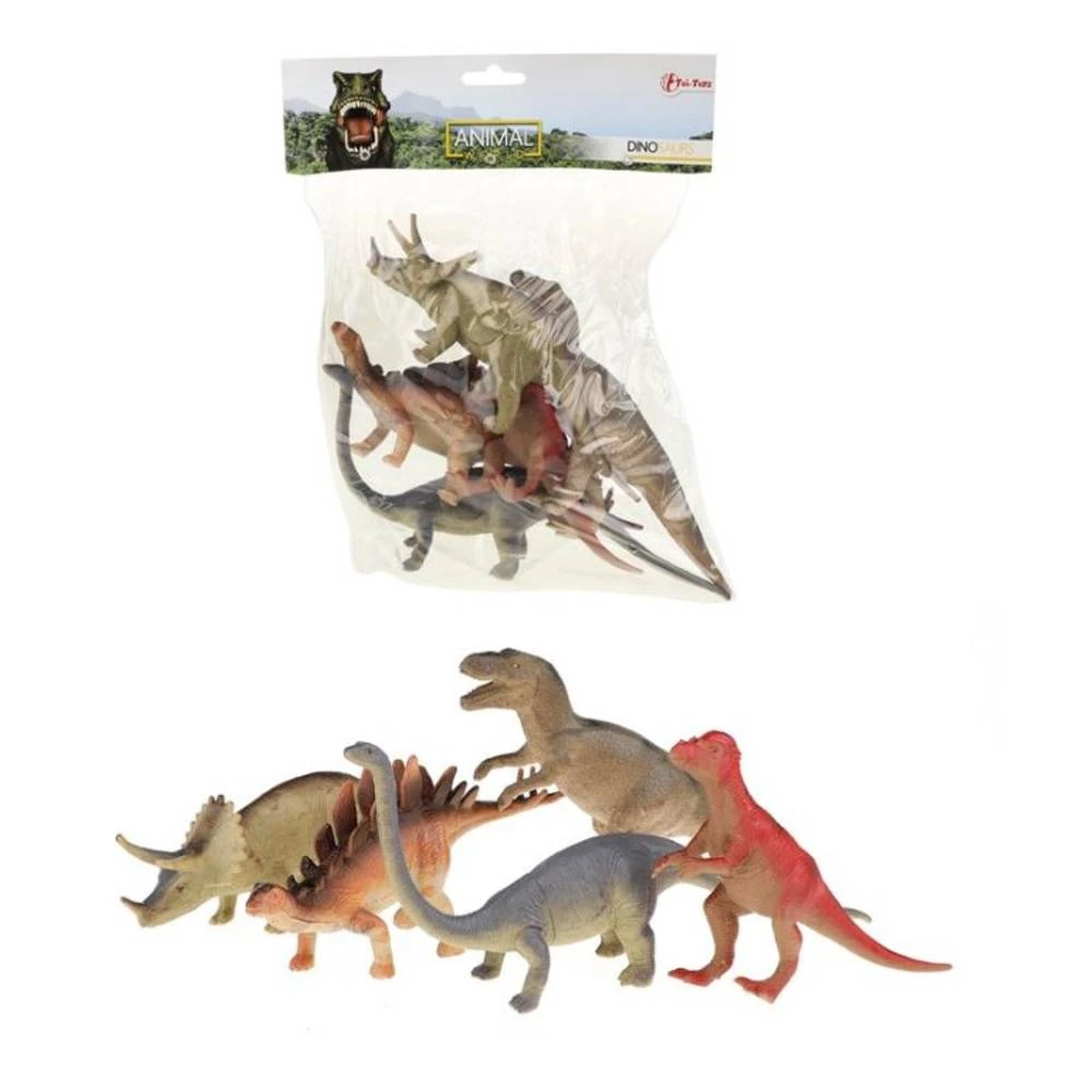 No Brand Animal World Dinosaurussen In Zak 5-delig 2 No Brand Animal World Dinosaurussen In Zak 5-delig - Afbeelding 2