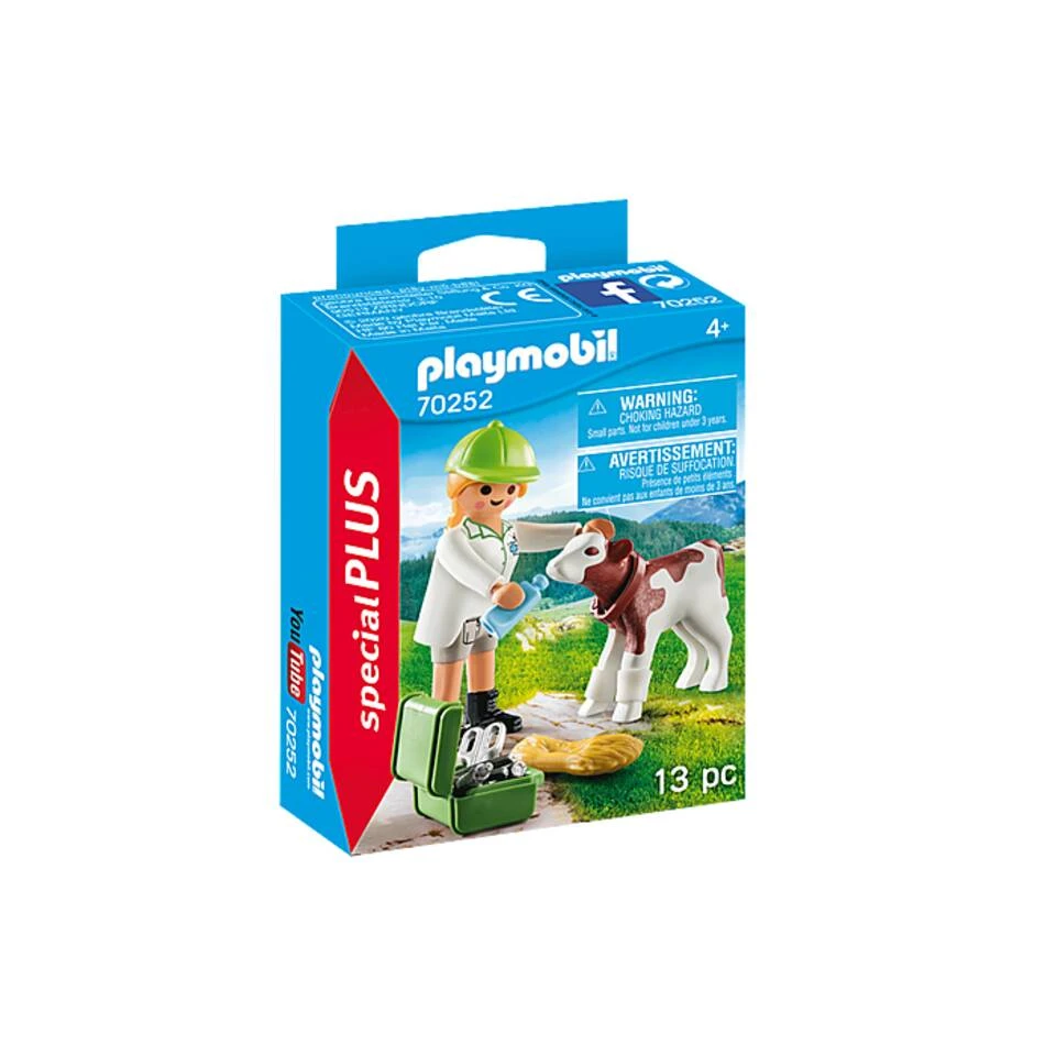 PLAYMOBIL SpecialPLUS Dierenarts Met Kalf 70252 1 PLAYMOBIL SpecialPLUS Dierenarts Met Kalf 70252