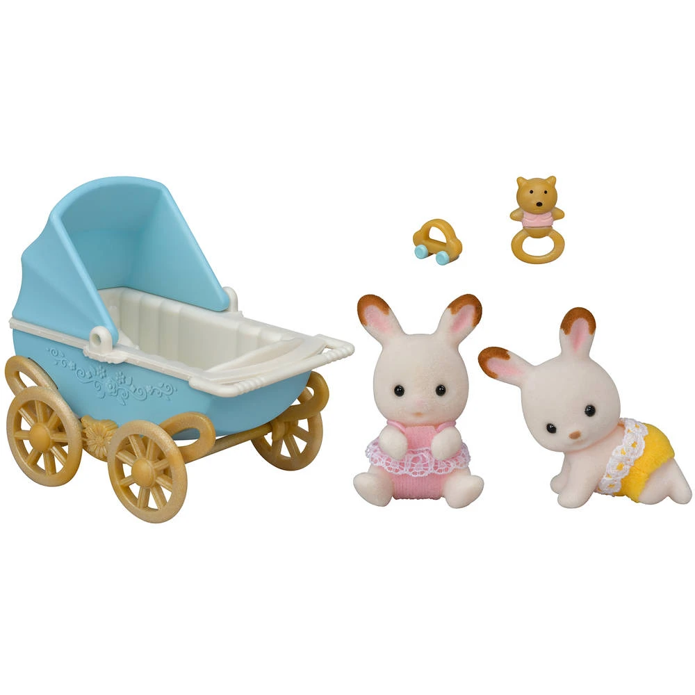 Sylvanian Families Tweeling Chocoladekonijn Met Kinderwagen 5432 3 Sylvanian Families Tweeling Chocoladekonijn Met Kinderwagen 5432 - Afbeelding 3