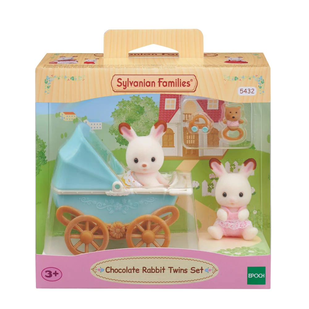 Sylvanian Families Tweeling Chocoladekonijn Met Kinderwagen 5432 2 Sylvanian Families Tweeling Chocoladekonijn Met Kinderwagen 5432 - Afbeelding 2