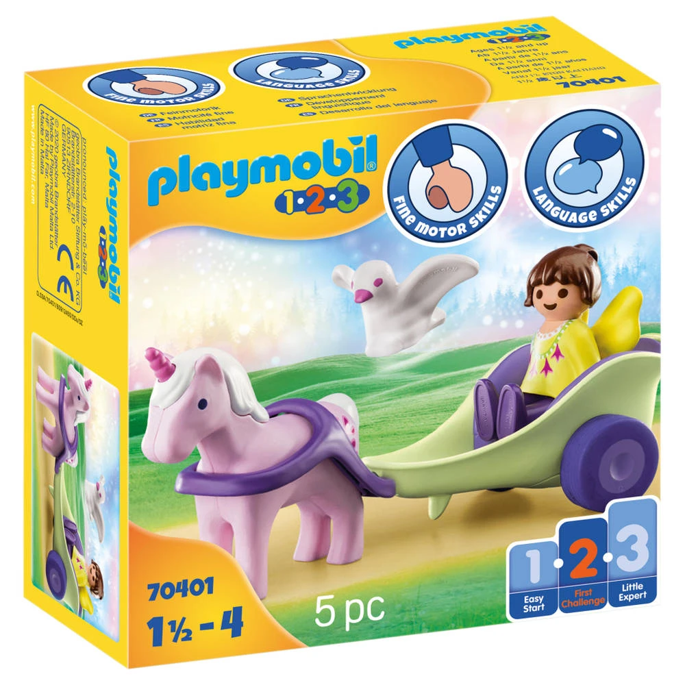 PLAYMOBIL 1.2.3 Eenhoornkoets Met Fee 70401 1 PLAYMOBIL 1.2.3 Eenhoornkoets Met Fee 70401