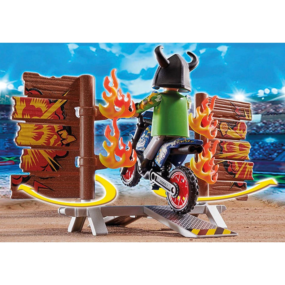 PLAYMOBIL Stuntshow Motor Met Vuurmuur 70553 2 PLAYMOBIL Stuntshow Motor Met Vuurmuur 70553 - Afbeelding 2