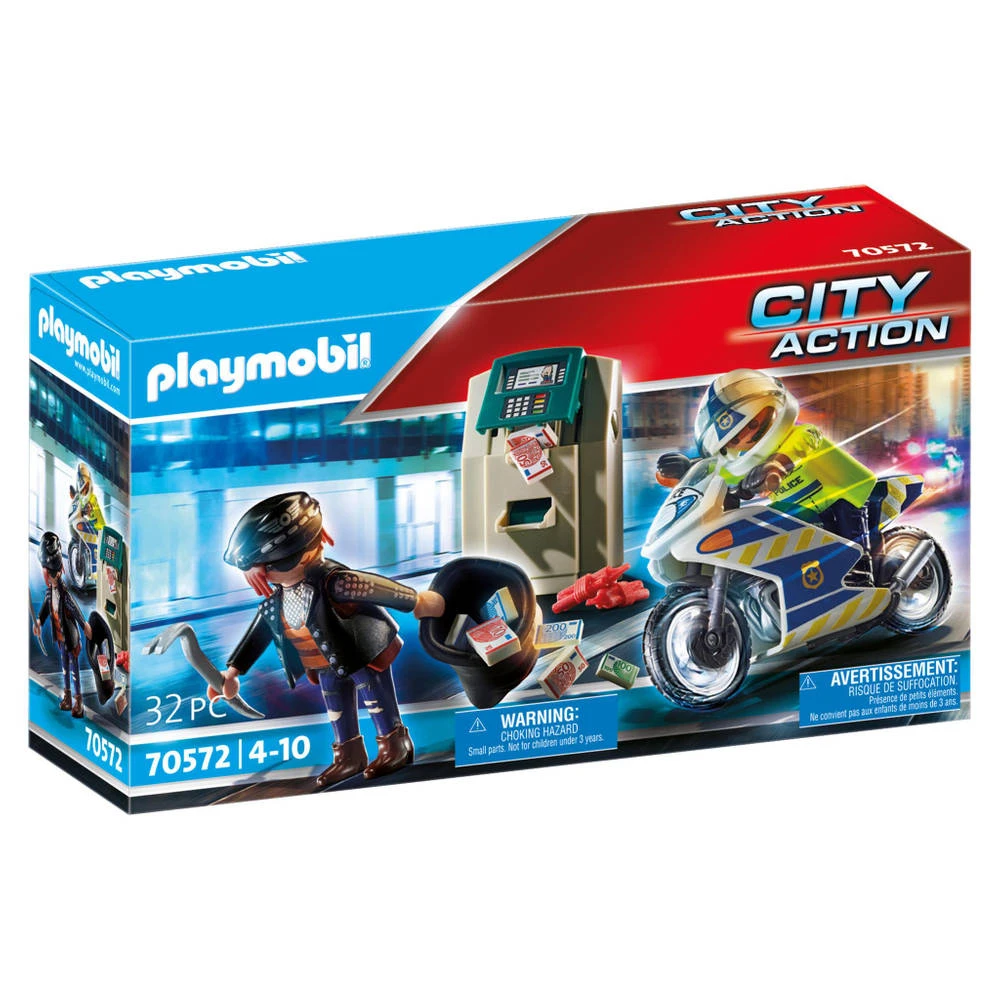 PLAYMOBIL City Action Politiemotor Achtervolging Van De Geldrover 70572 1 PLAYMOBIL City Action Politiemotor Achtervolging Van De Geldrover 70572