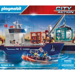 PLAYMOBIL City Action Cargo Groot Containerschip Met Douaneboot 70769 -Kinderspeelgoedwinkel 1989308 00157356