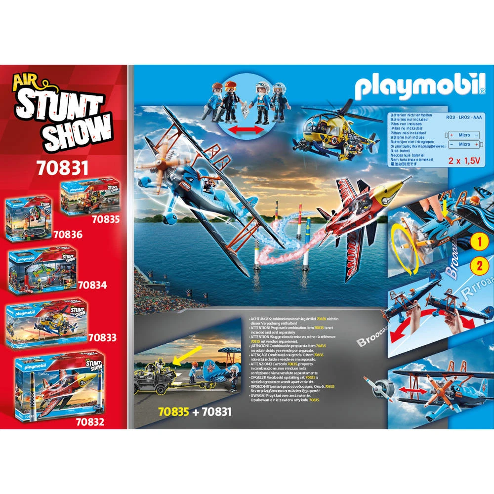 Playmobil Air Stuntshow Dubbeldekker Vliegtuig Phoenix 70831 5 Playmobil Air Stuntshow Dubbeldekker Vliegtuig Phoenix 70831 - Afbeelding 5