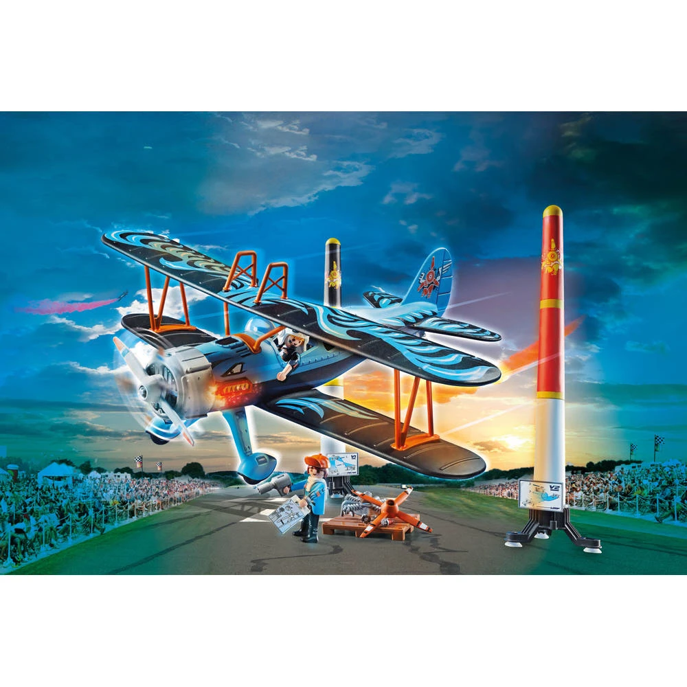 Playmobil Air Stuntshow Dubbeldekker Vliegtuig Phoenix 70831 6 Playmobil Air Stuntshow Dubbeldekker Vliegtuig Phoenix 70831 - Afbeelding 6