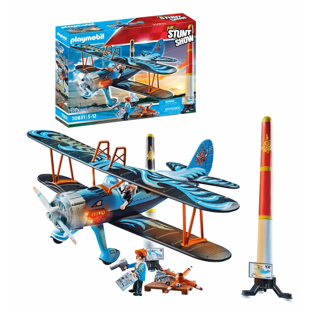 Playmobil Air Stuntshow Dubbeldekker Vliegtuig Phoenix 70831 2 Playmobil Air Stuntshow Dubbeldekker Vliegtuig Phoenix 70831 - Afbeelding 2