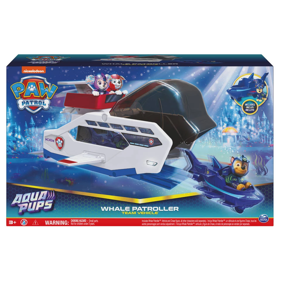 SPIN MASTER PAW Patrol Aqua Pups Walvis Patroller Teamvoertuig Met Chase 4 SPIN MASTER PAW Patrol Aqua Pups Walvis Patroller Teamvoertuig Met Chase - Afbeelding 4