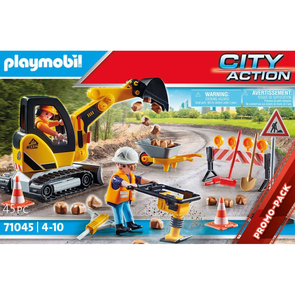 PLAYMOBIL City Action Wegenbouw 71045 4 PLAYMOBIL City Action Wegenbouw 71045 - Afbeelding 4
