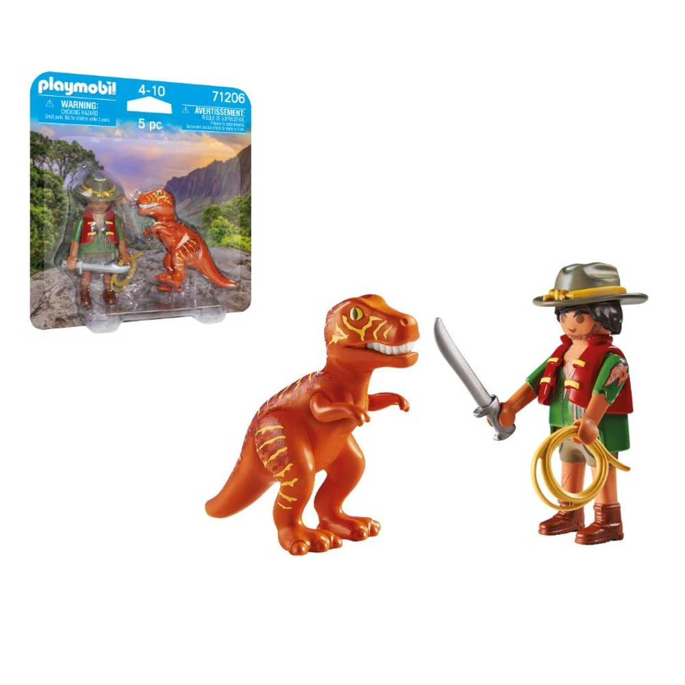 PLAYMOBIL DuoPack Avonturier Met T-Rex 71206 1 PLAYMOBIL DuoPack Avonturier Met T-Rex 71206